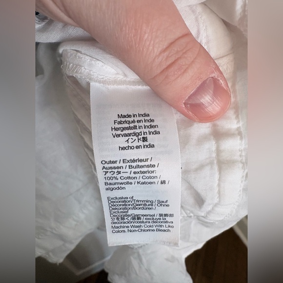 J.Crew Lace-Trim Cinched-Waist Cotton Voile Top – White – Size XS | Romantic - Picture 13 of 14